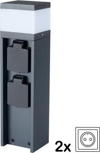 Brilagi -Kültéri lámpa 2 db SCHUKO aljzattal PILLAR 1xG9/11W/230V IP44 antracit