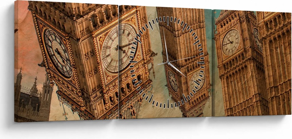 Kép - Big Ben, London (órával) (90x30 cm)