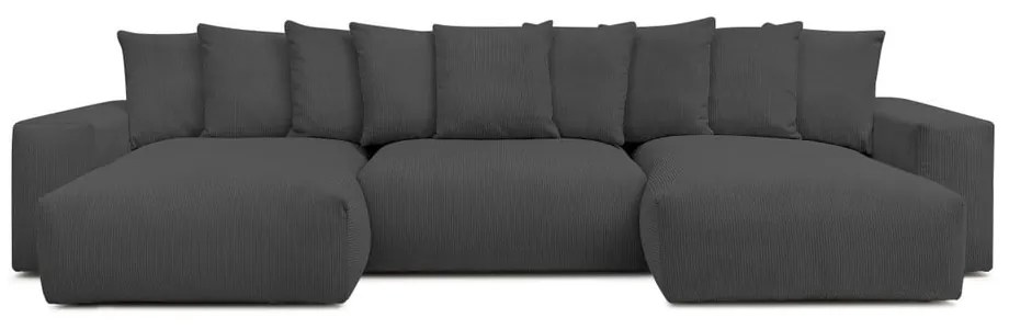 Szürke kordbársony sarokkanapé Voltaire – Bobochic Paris