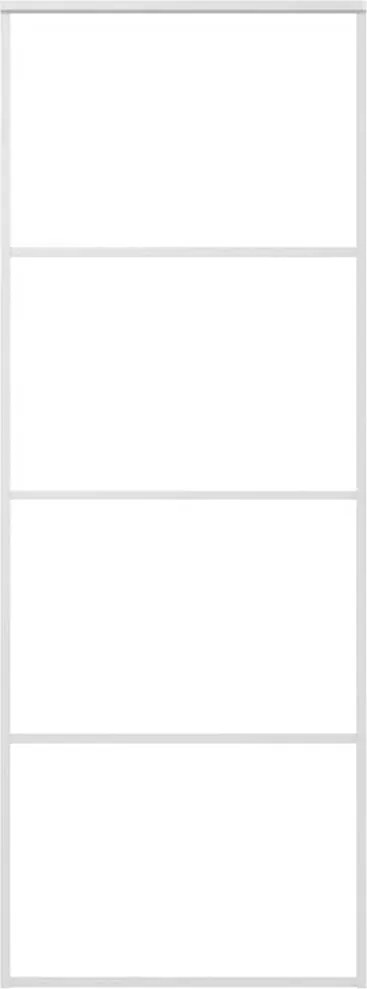vidaXL fehér ESG üveg és alumínium tolóajtó 76 x 205 cm