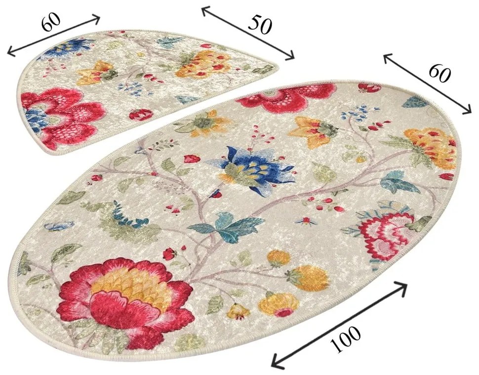 Világosbarna fürdőszobai kilépő szett 2 db-os 60x100 cm Arya – Foutastic