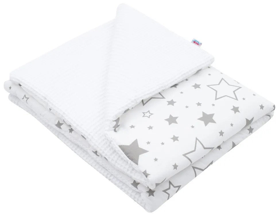 Gyerek pamut takaró New Baby Vafle fehér csillagok 80x102 cm