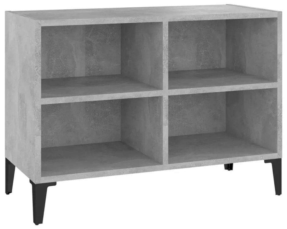 betonszürke TV-szekrény fémlábakkal 69,5 x 30 x 50 cm