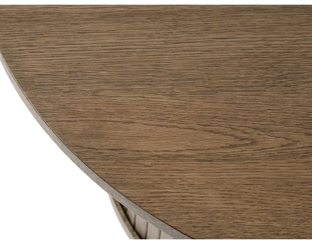 Barna kerek dohányzóasztal tölgyfa dekorral ø 90 cm Nola – Unique Furniture
