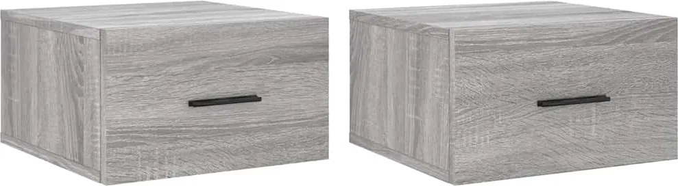 vidaXL 2 db szürke sonoma falra szerelhető éjjeliszekrény 35x35x20 cm