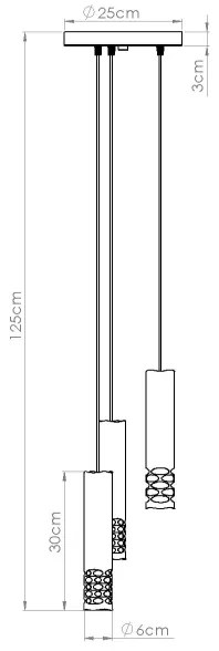 Sollux SL.1694 - Csillár zsinóron LIRO 3xGU10/10W/230V fehér