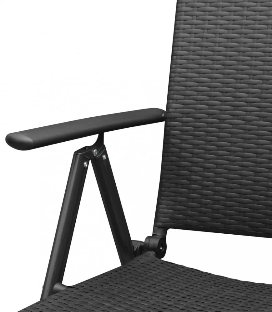 4 db fekete polyrattan kerti szék