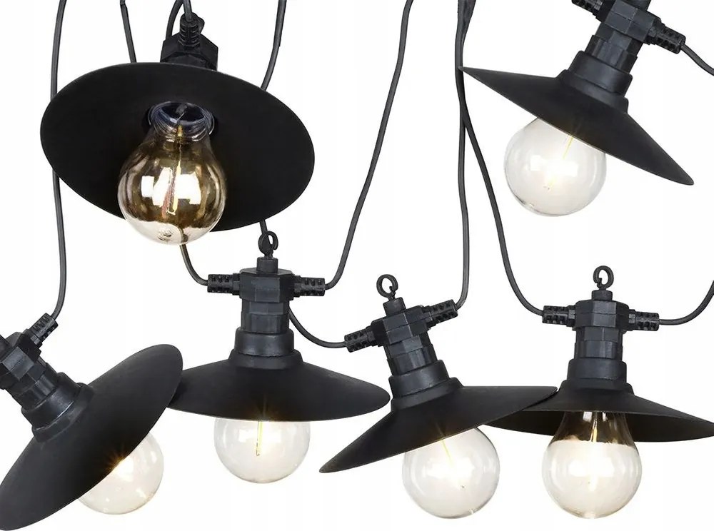 Lámpák Girland Világító Kerti Kültéri 6x Izzó Fénylánc