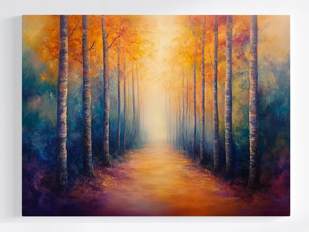 Poszter Szabadtér Ősz Fák Út Ösvény Séta 80x60