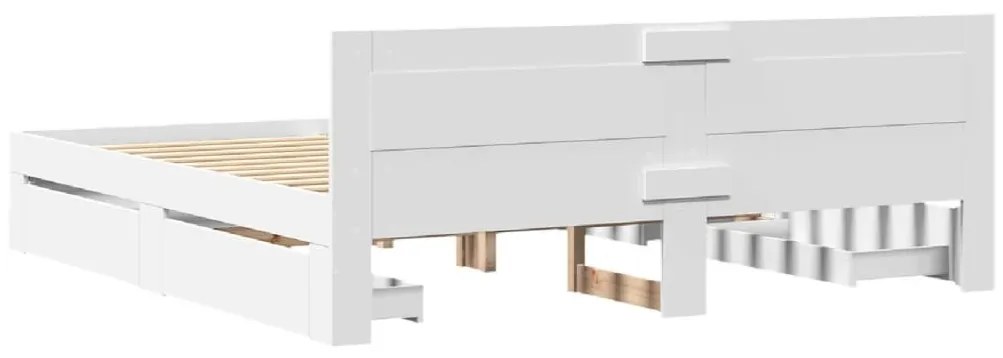 fehér ágykeret fejtámlával matrac nélkül 180x200 cm