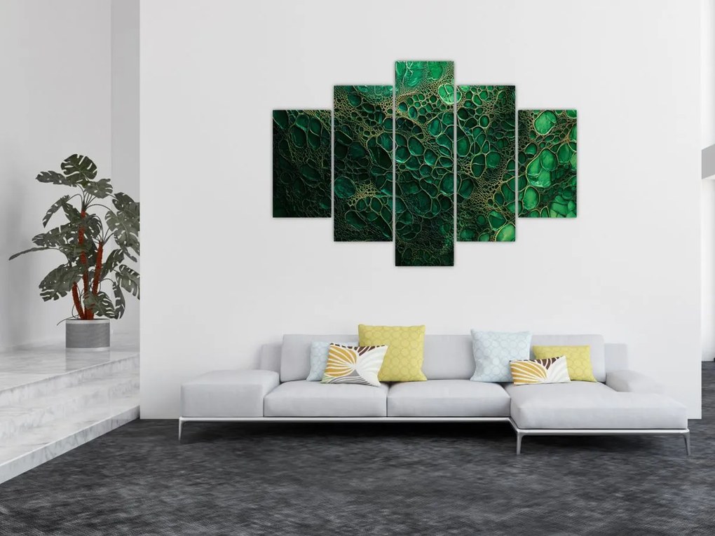 Kép - Zöld mikroszkópos kép (150x105 cm)
