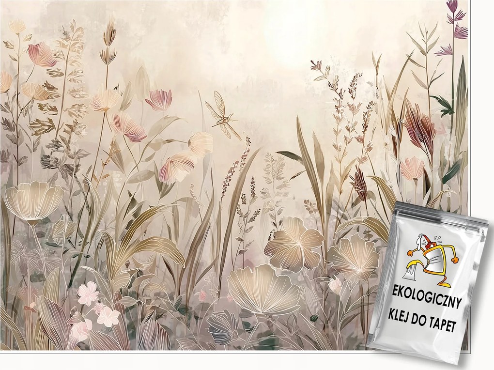 Fotótapéta Természet Rét Virágok Boho Beton Falra Hálószoba Nappali 400x280