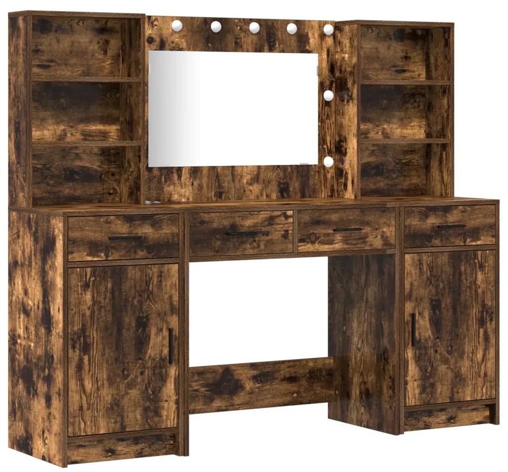 Sminkasztal Készlet 3 pcs Füstölt tölgy 78.5 x 41 x 135 cm