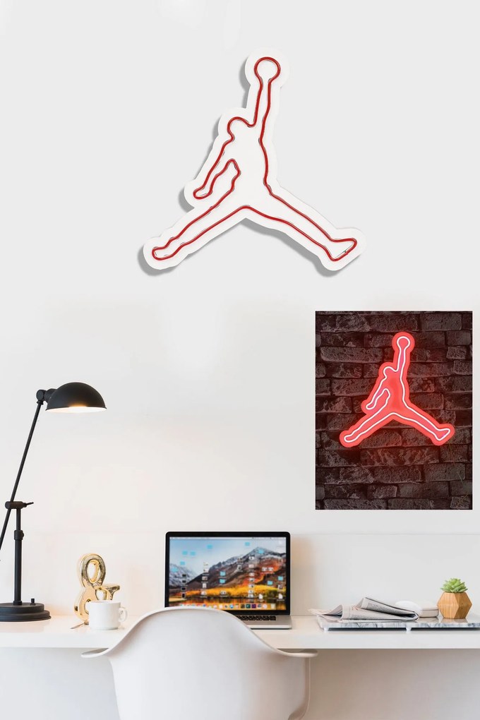 Műanyag LED-es fali dekoráció, Basketball - Red