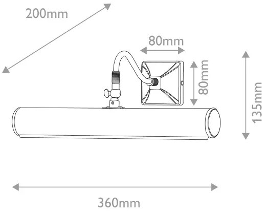 Elstead PL1-20-BB - PICTURE LIGHT képvilágító lámpa 2xE14/40W/230V arany