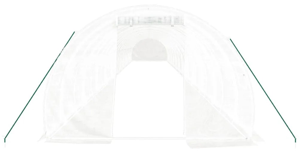 fehér acélvázas melegház 72 m² 24 x 3 x 2 m