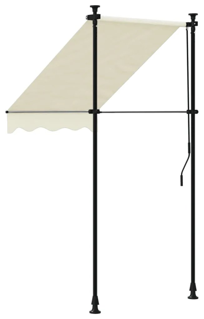 krémszínű szövet és acél feltekerhető napellenző 100 x 150 cm