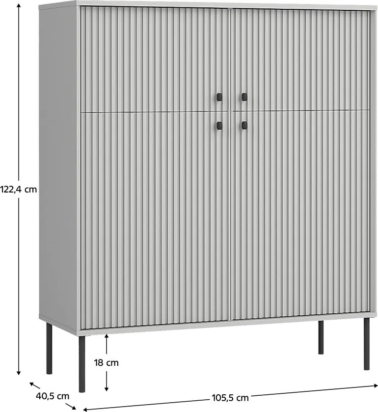 ARIS 2D2D szekrény, szürke
