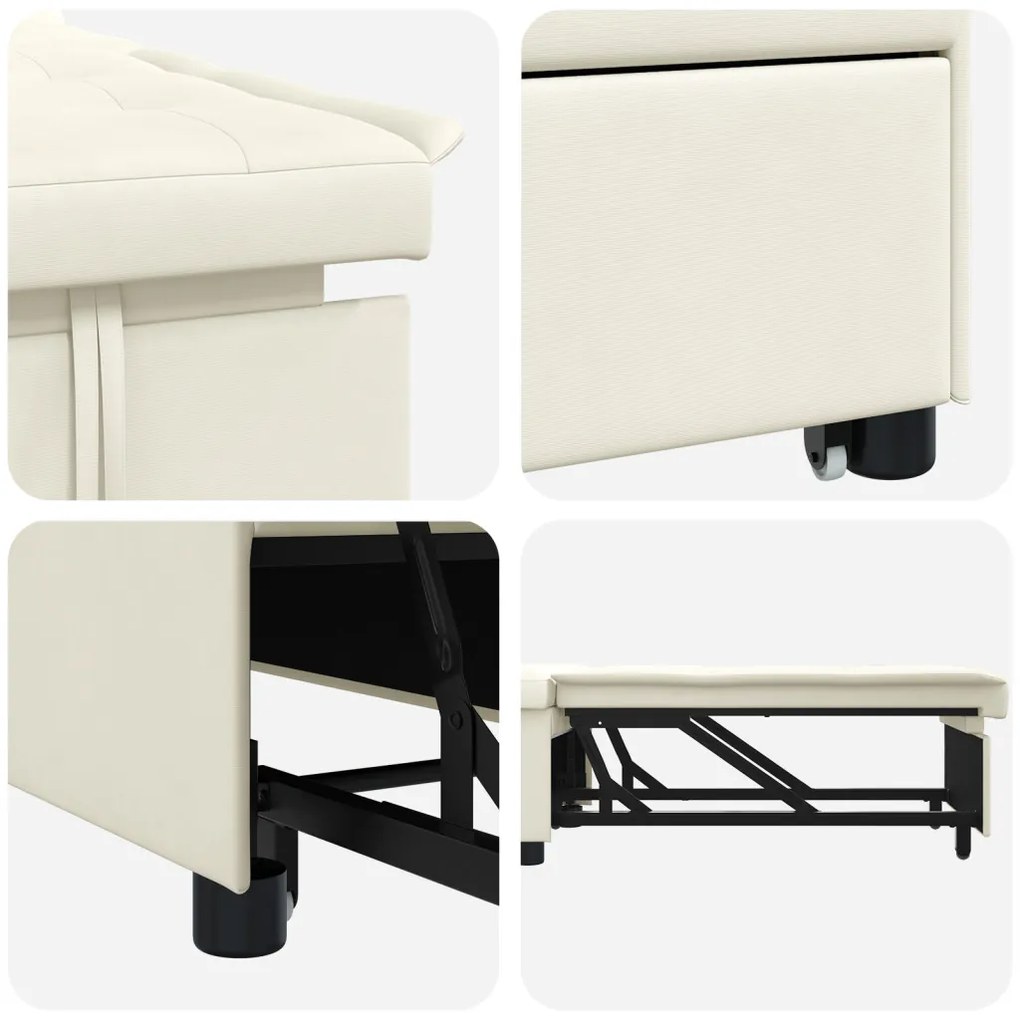 Kanapéágy Krém 67 x 194 x 38 cm Bársony