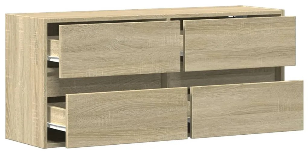 sonoma tölgy színű fali TV-szekrény LED-ekkel 100x31x45 cm