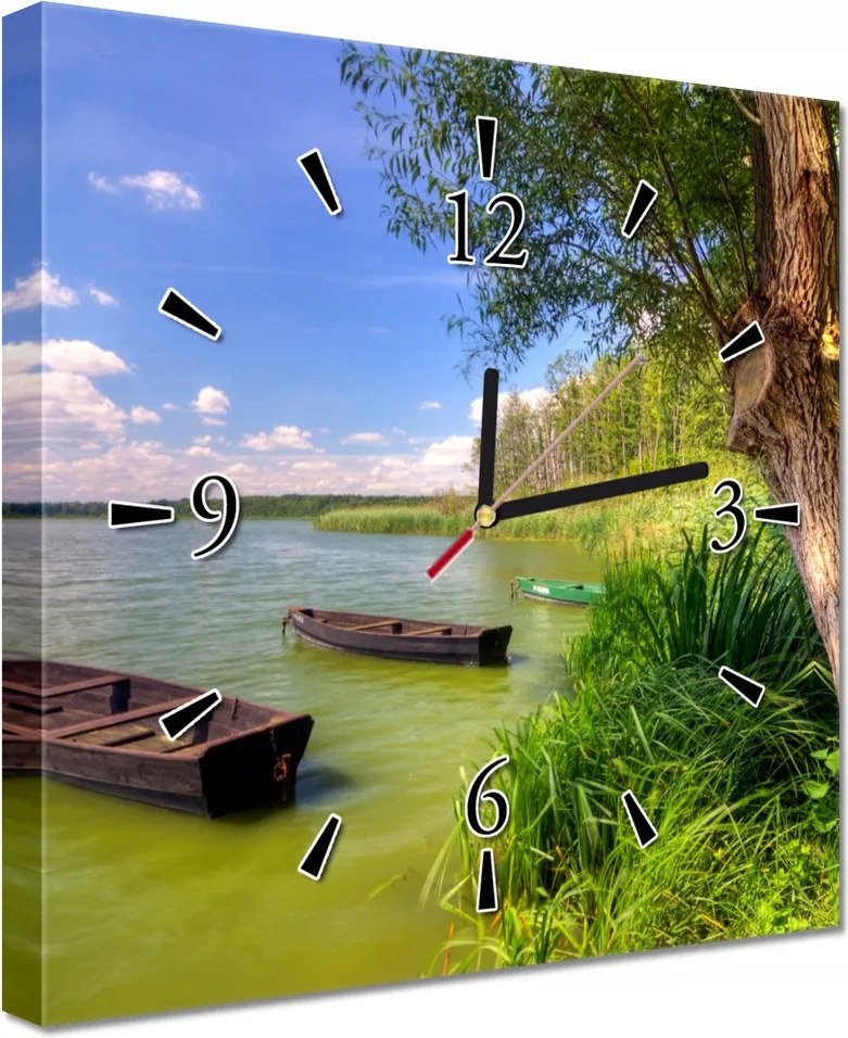Falióra 30x30 Tó Csónakok Tájkép