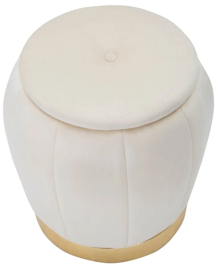 Krémszínű bársony puff Paris – Mauro Ferretti