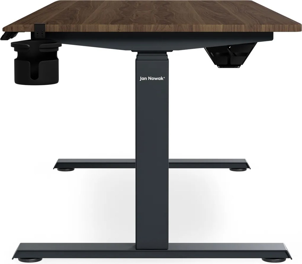 Elektromos íróasztal magasságállítással ergonomikus antracit/dió,1400x700 mm: ARIA