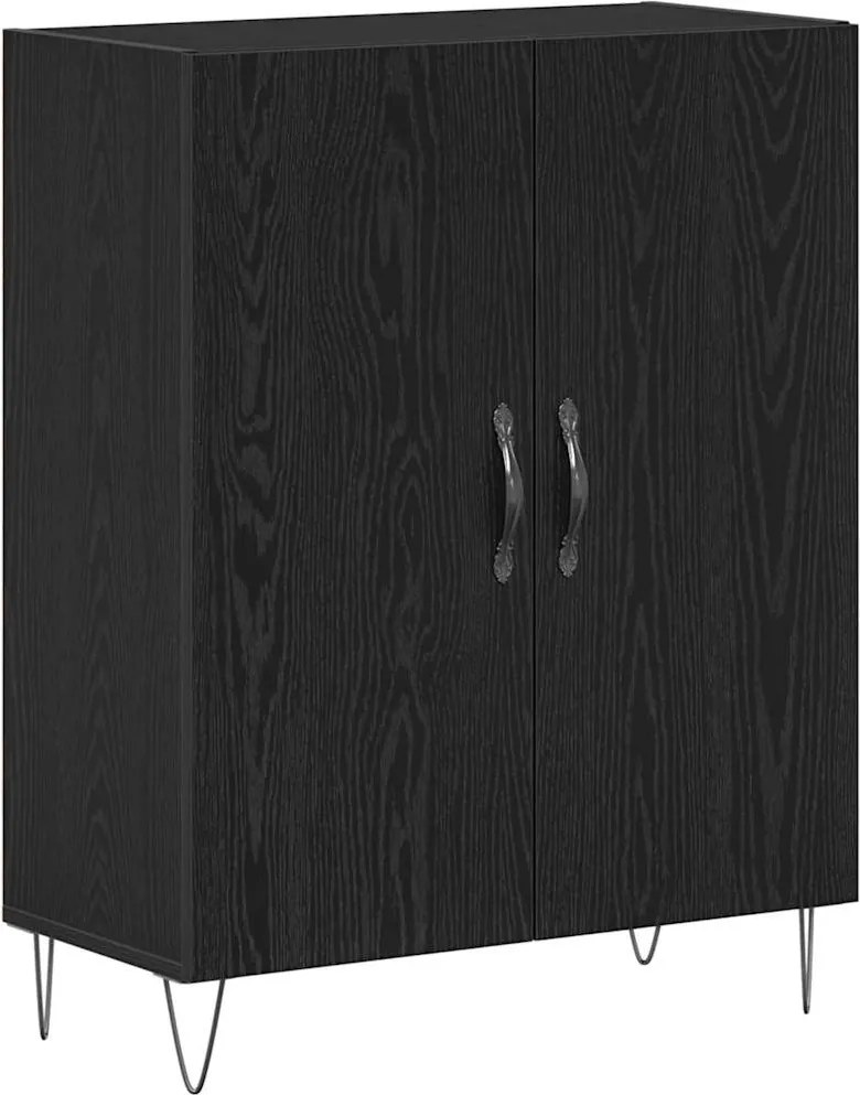 vidaXL Széf Fekete tölgy 69,5 x 34 x 90 cm Faanyag