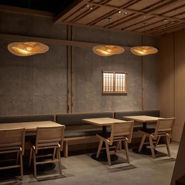 Immax 08270L - Csillár zsinóron HILO 1xE27/40W/230V átm. 80 cm bambusz