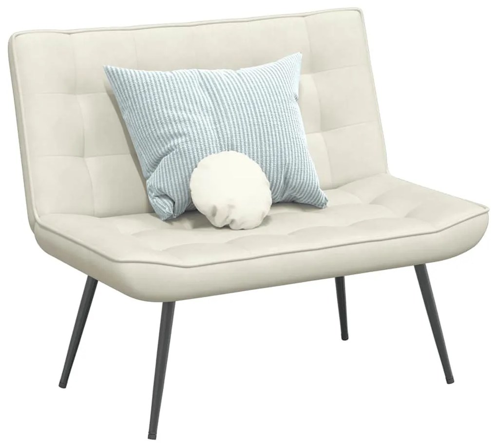 krémszínű bársonypad 110 x 74 x 84 cm