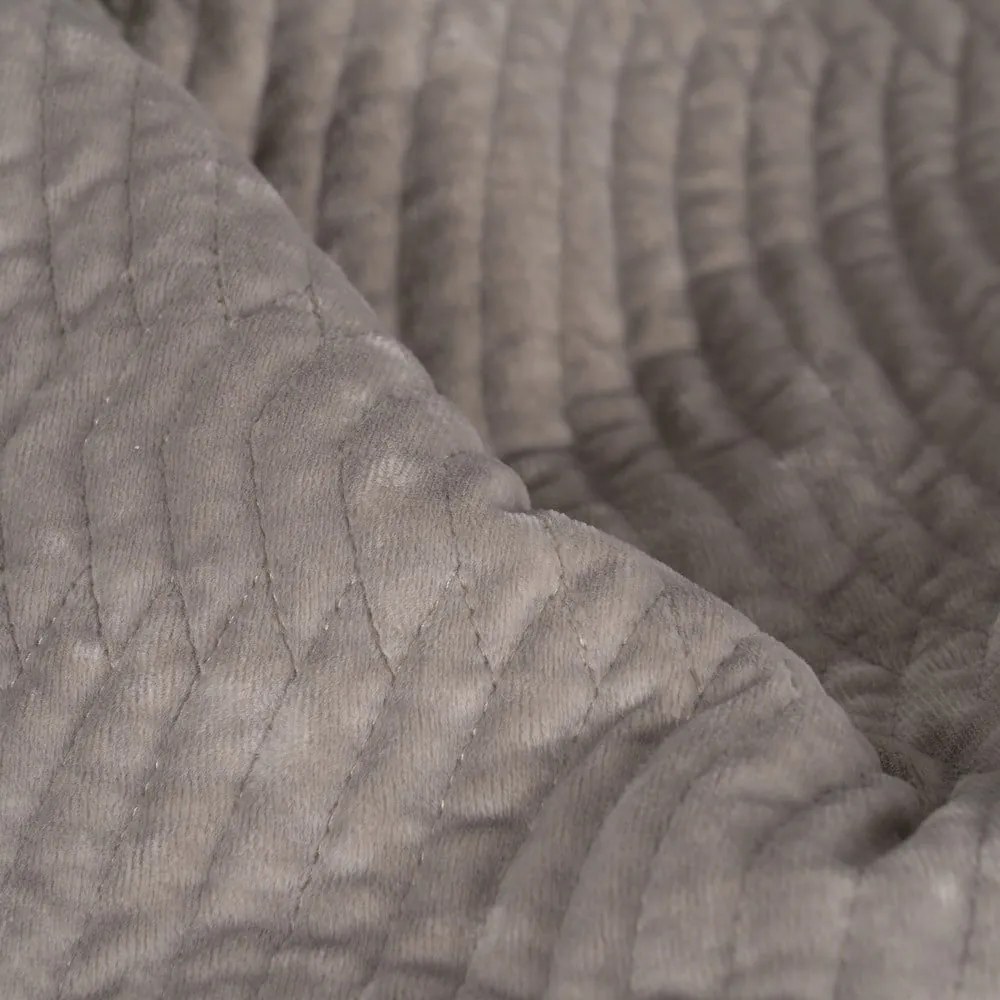 Szürke bársony steppelt ágytakaró 230x260 cm – Ixia