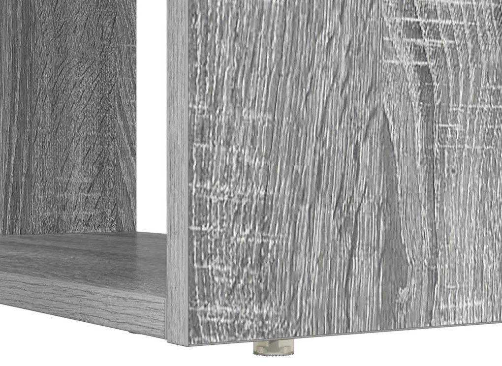 asztal tárolóval, szürke sonoma 113x54x120 cm forgácslap