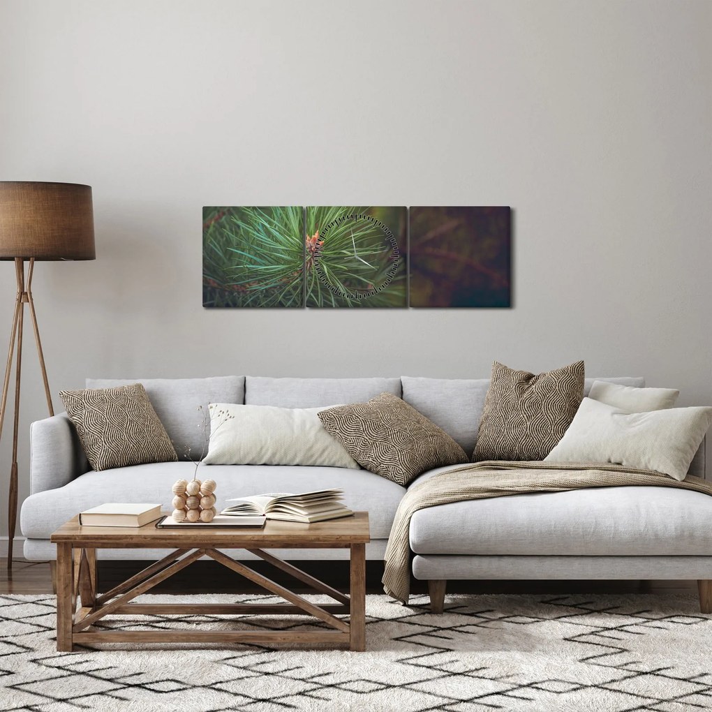 Kép - Fenyőfa részlete (órával) (90x30 cm)