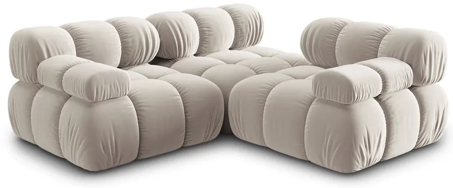 Bézs bársony moduláris kanapé 282 cm Bellis – Micadoni