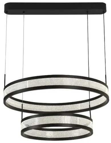 LED dimmelhető csillár zsinóron LED/70W/230V fekete + távirányítás