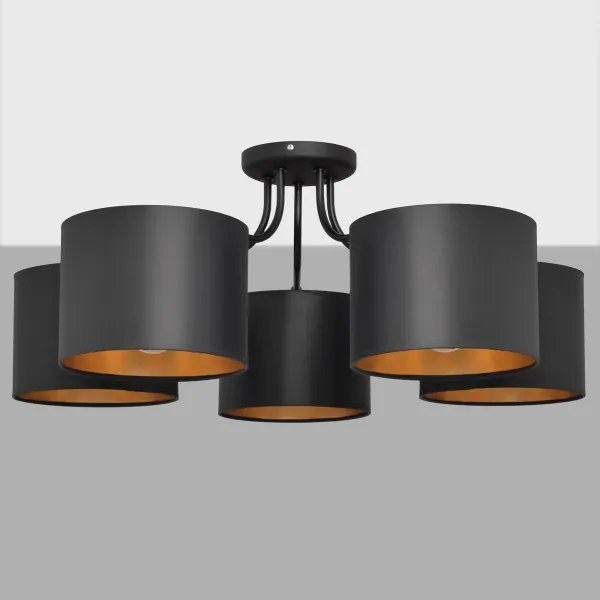 Felületre szerelhető csillár ALBA 5xE27/15W/230V fekete/arany