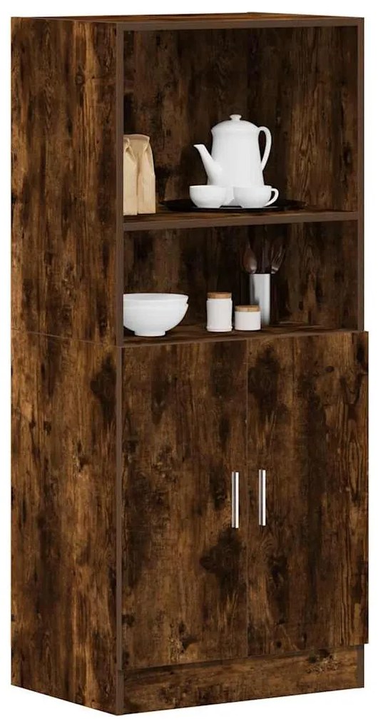 vidaXL füstös tölgy színű szerelt fa konyhaszekrény 57x41,5x131,5 cm