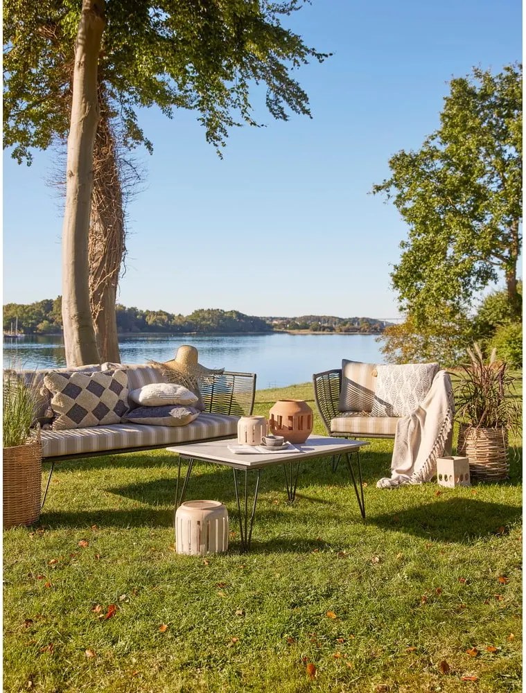 Bézs párnázott kerti fotel Mundo – Bloomingville