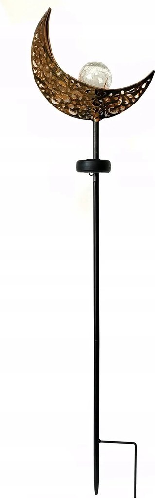 LED-es napelemes kerti lámpa réz IP44 szürkület érzékelővel 90cm