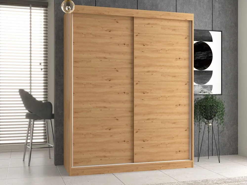 Aldabra IGA 160 B tolóajtós gardróbszekrény 120x61x200, sima, tölgy