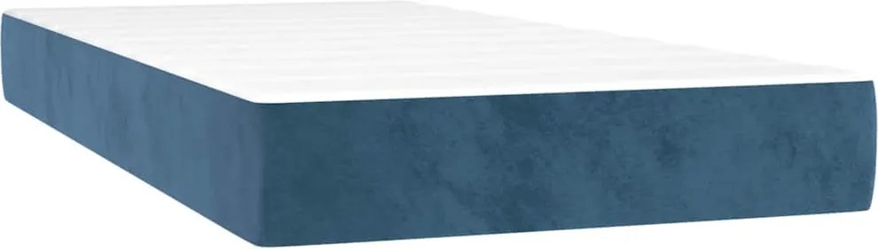 vidaXL sötétkék bársony zsebrugós ágymatrac közepes keménységű 80x220x20 cm