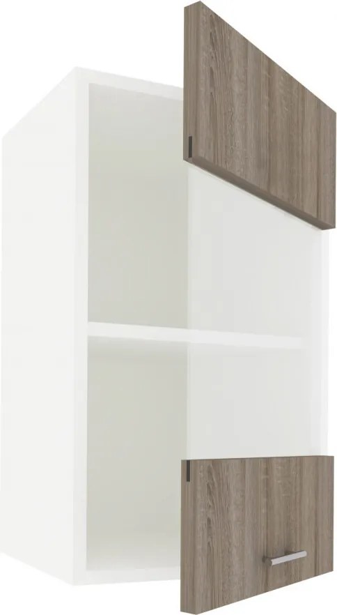 Benita 1 ajtós Üveges Felső konyhaszekrény Sonoma Tölgy-Fehér 40x30x60 cm N