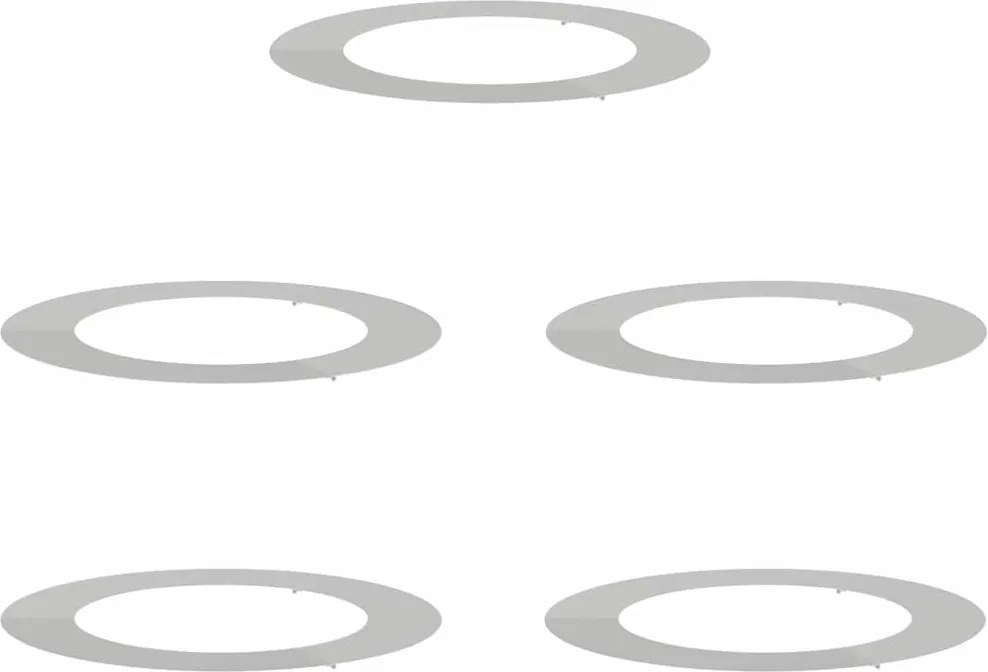 vidaXL Alkalmas lapos fa gyűrűkhez 5 pcs Ezüst Ø60 / 90 cm