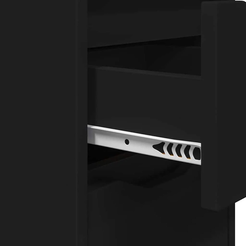 Éjjeli asztal fiókkal Fekete 30,5 x 30 x 43 cm Faanyag