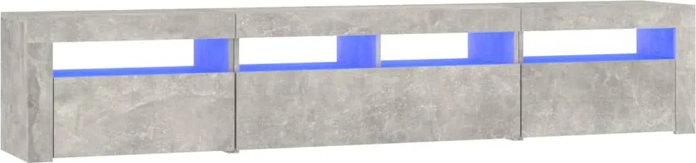 vidaXL betonszürke TV-szekrény LED lámpákkal 210x35x40 cm