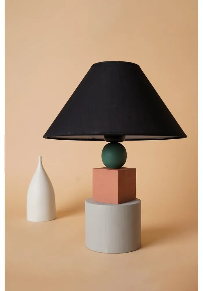 Fekete asztali lámpa fém búrával (magasság 40 cm) Rila – Opviq lights