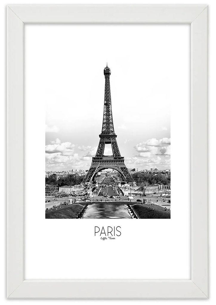 Gario Poszter Az ikonikus Eiffel-torony A keret színe: Fekete, Méret: 40 x 60 cm