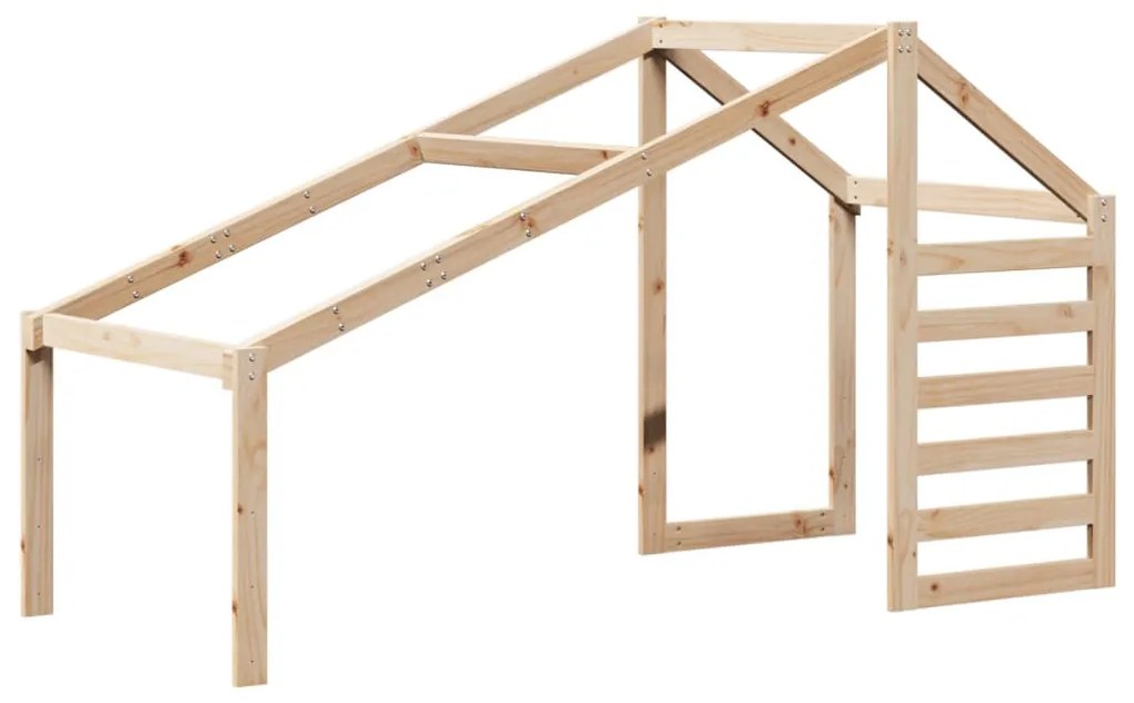 tömör fenyőfa ágy emelettel és tetővel 80 x 200 cm