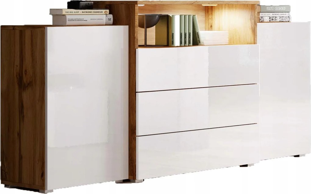 kétajtós komód Urban 150 cm fiókos polc