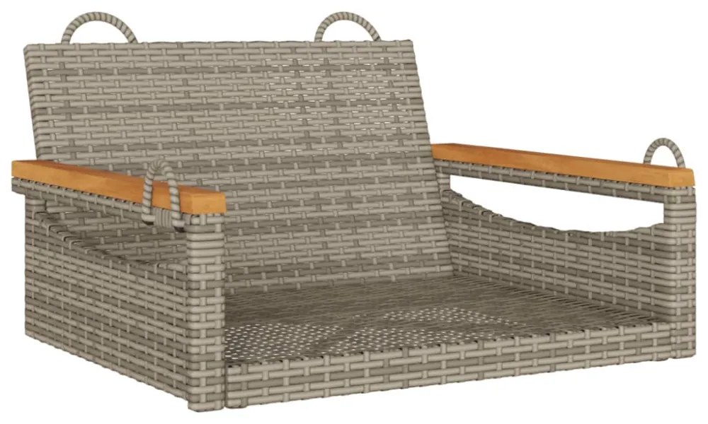 szürke polyrattan hintapad 63 x 62 x 40 cm